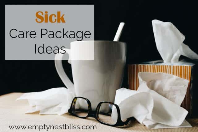 Great ideas for a sick care package for your college student.