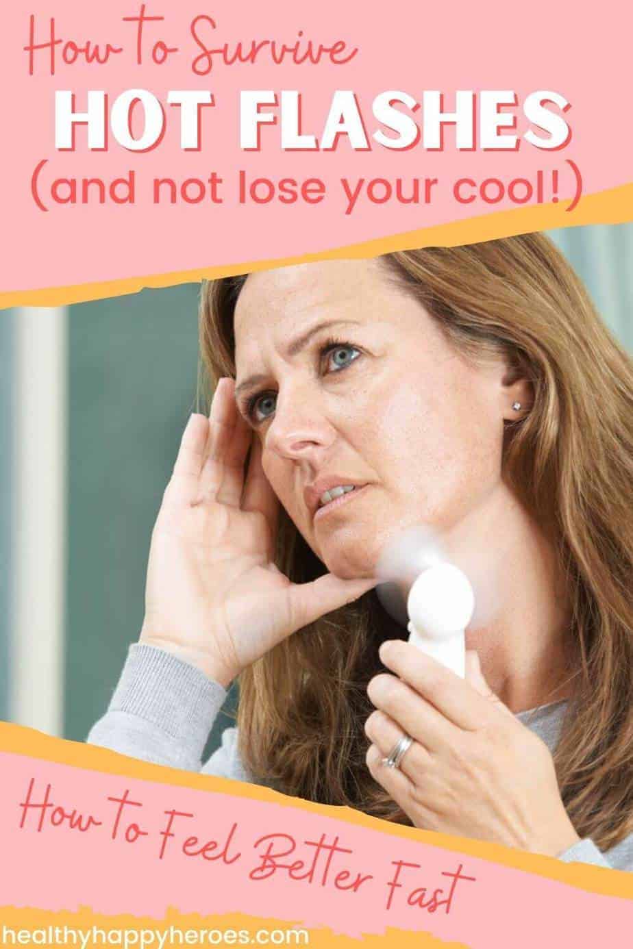 woman with a fan fighting hot flashes